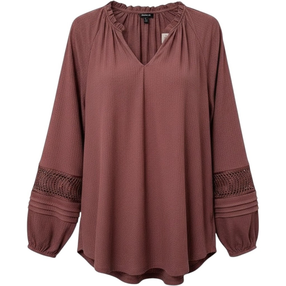 NWT Torrid Rose/Taupe Soft Feminine Boho Peasant Blouse Cottagecore Romantic 2X